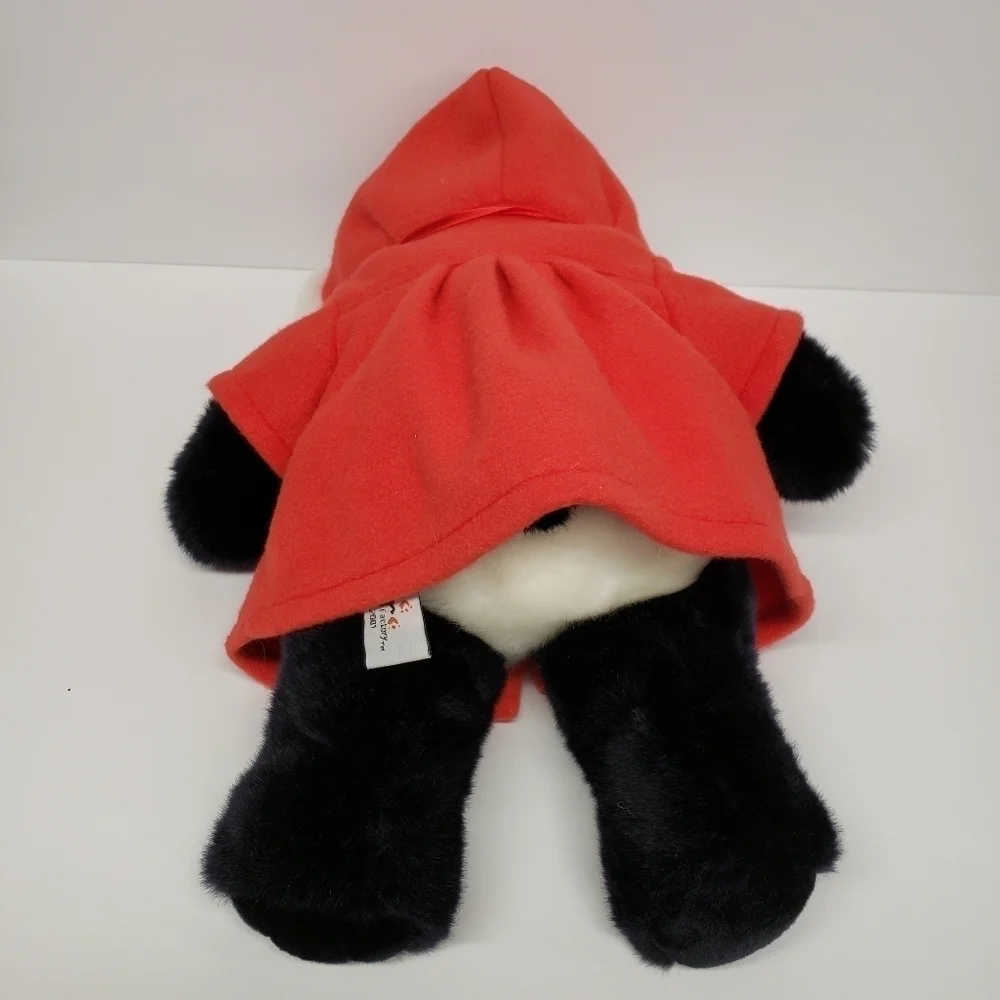 The Bear Factory 15" Panda Bear with Soft Fleece Red Coat and Hand Muff Plush - Picture 2 of 7
